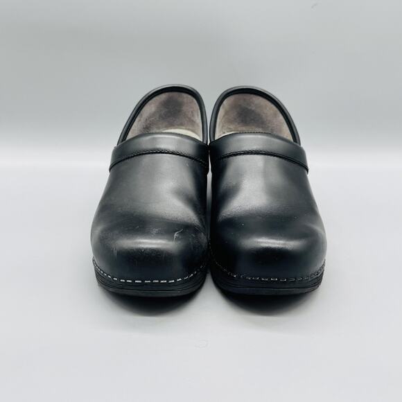 Dansko Shoes Womens 7.5 Black Leather LT Professional Clog Comfort Work Nursing - Picture 3 of 13